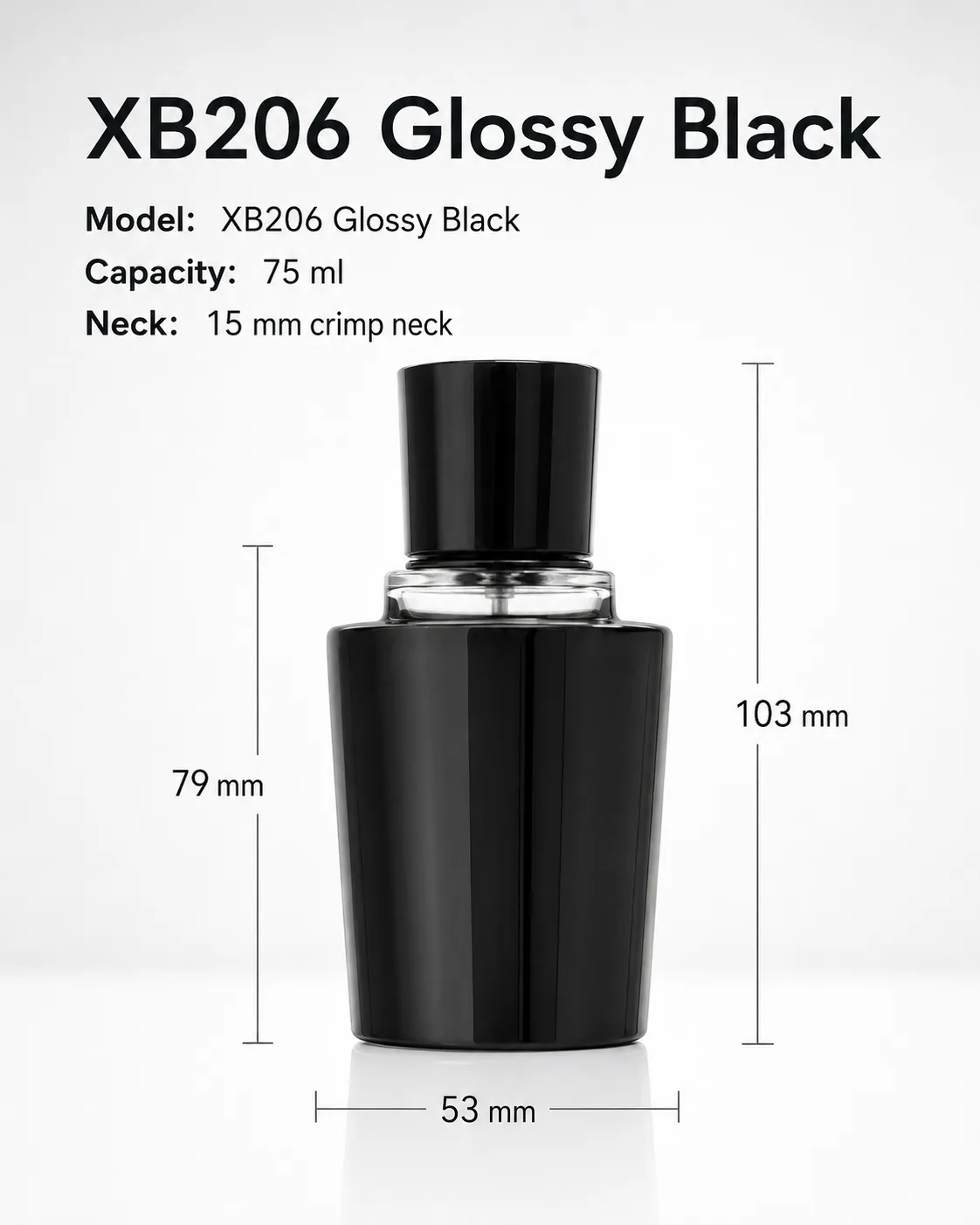 XB206 Glossy Black perfume bottle